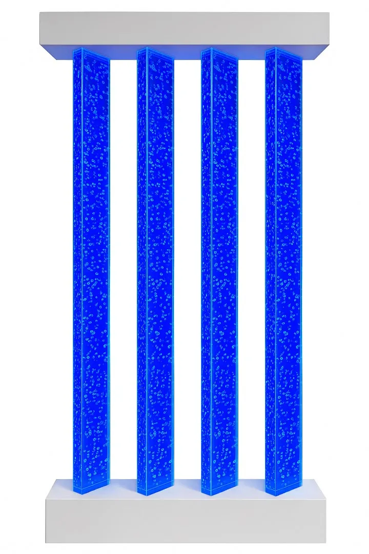 Four right rectangular prism bubble wall