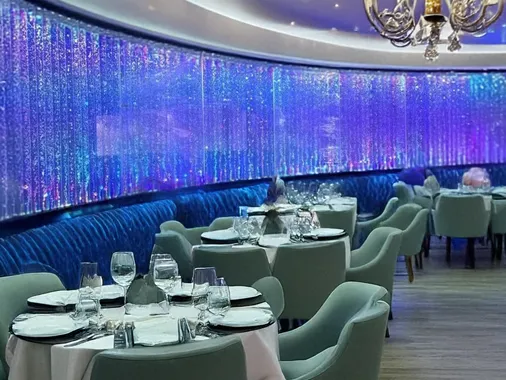 Curved bubble wall-mounted partition  